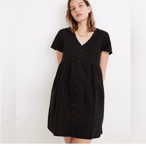 NWT Madewell Linen Blend Alexandra
Mini Dress Black Size XL Preppy Relaxed Fit